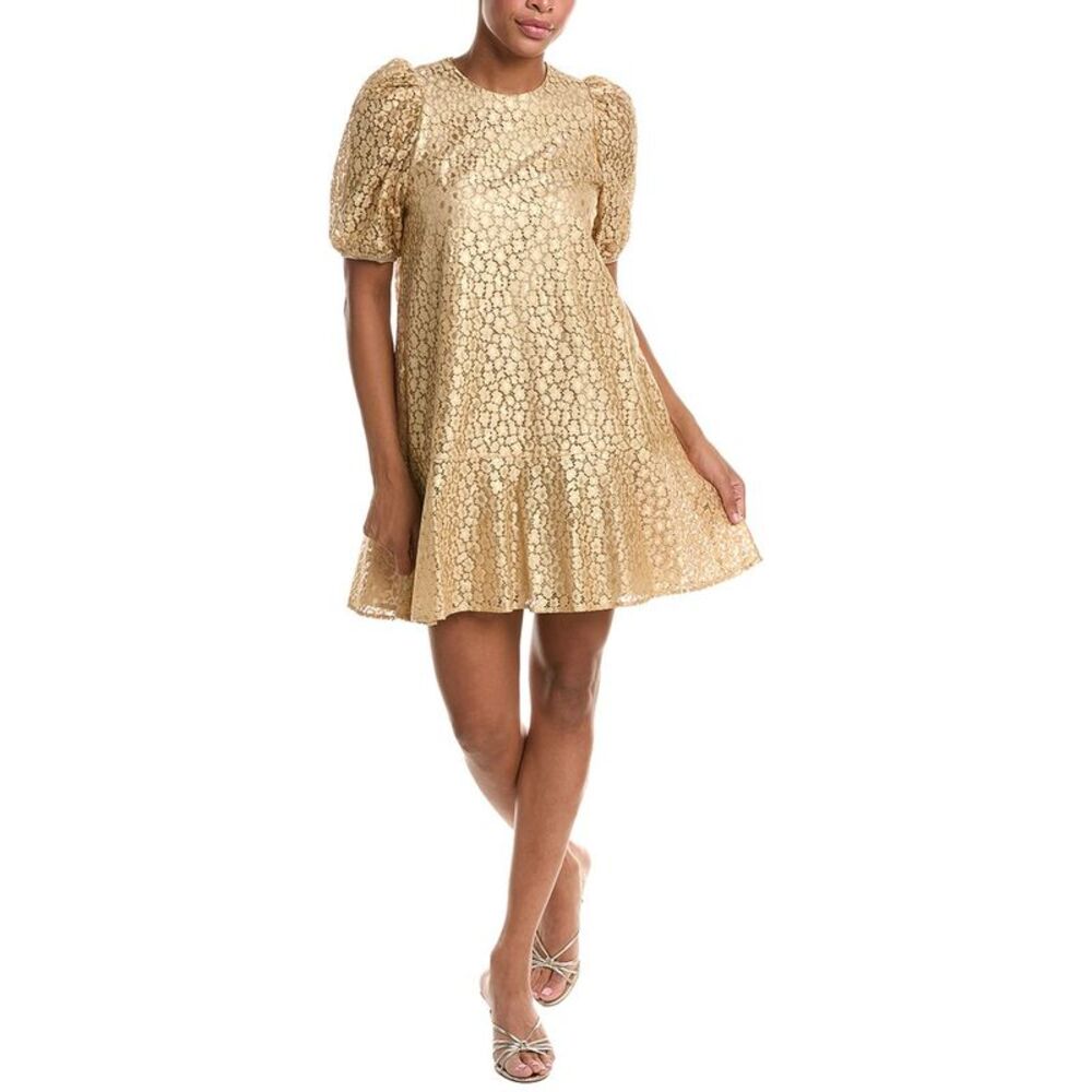 Jude Connally Womens Harper Lace Dress, Yellow